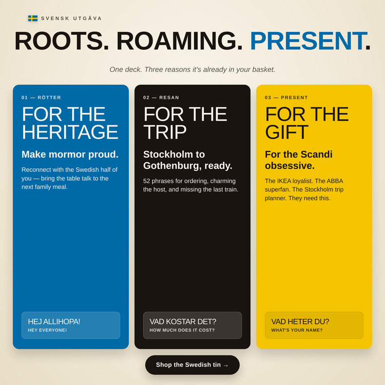 Swedish Travel Tin – gift ideas: for the heritage, for the trip, for the gift
