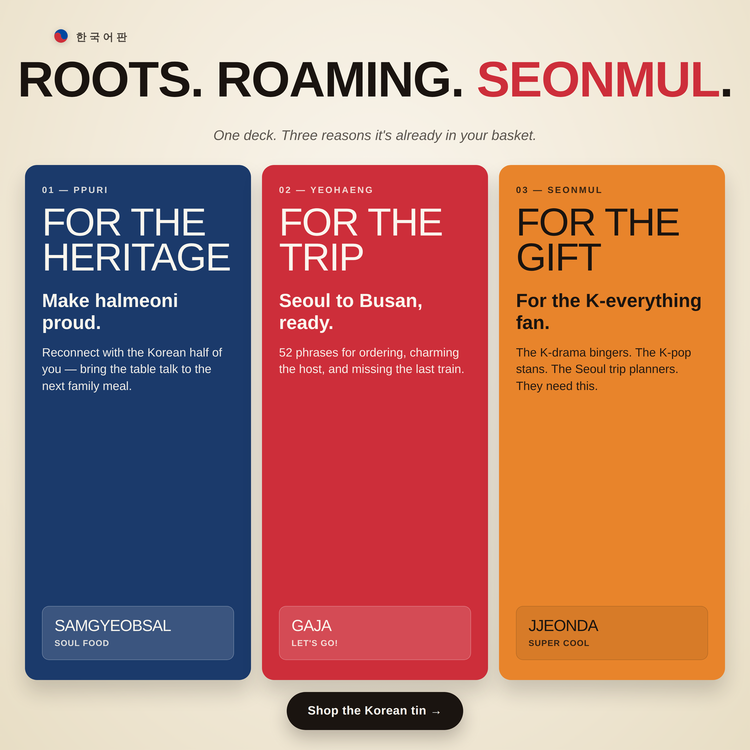 Korean Travel Tin – gift ideas: for the heritage, for the trip, for the gift