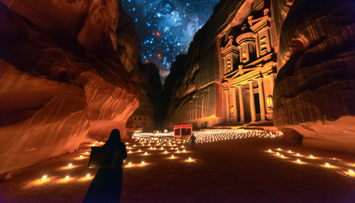 Unveiling the Mysteries of Petra at Night: A Starlit Journey into Jordan's Ancient Wonder