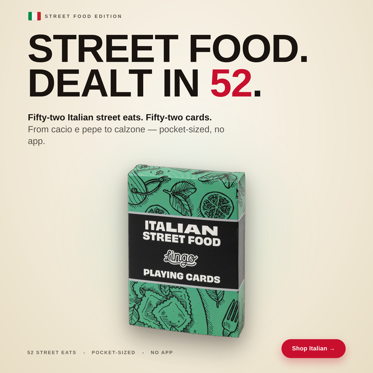 Italian Street Food – box with a headline introducing the deck
