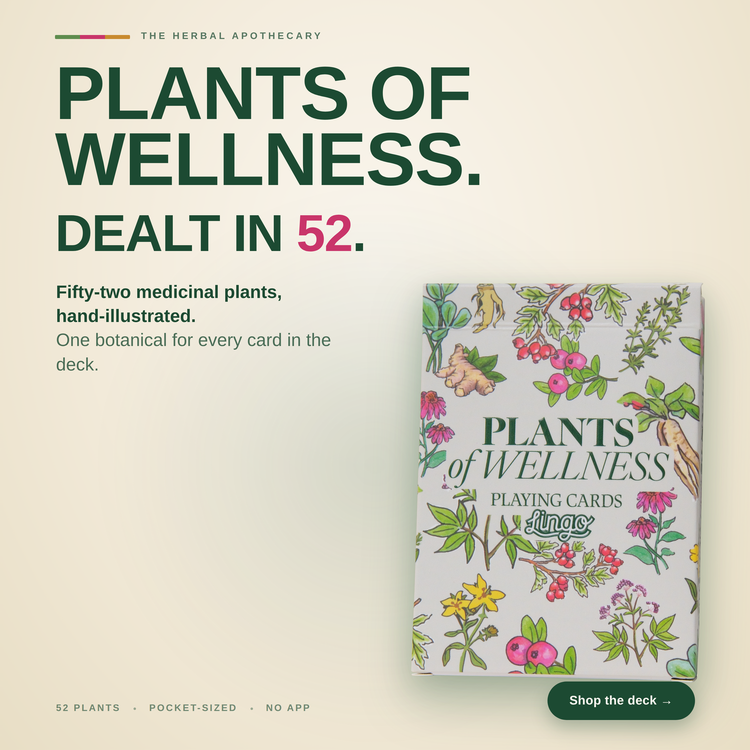 Plants of Wellness Playing Cards – box with a headline introducing the deck