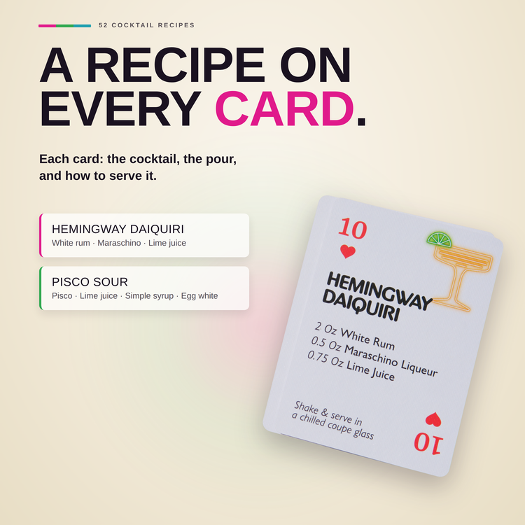 Cocktails Playing Cards – example cards showing what is inside the deck