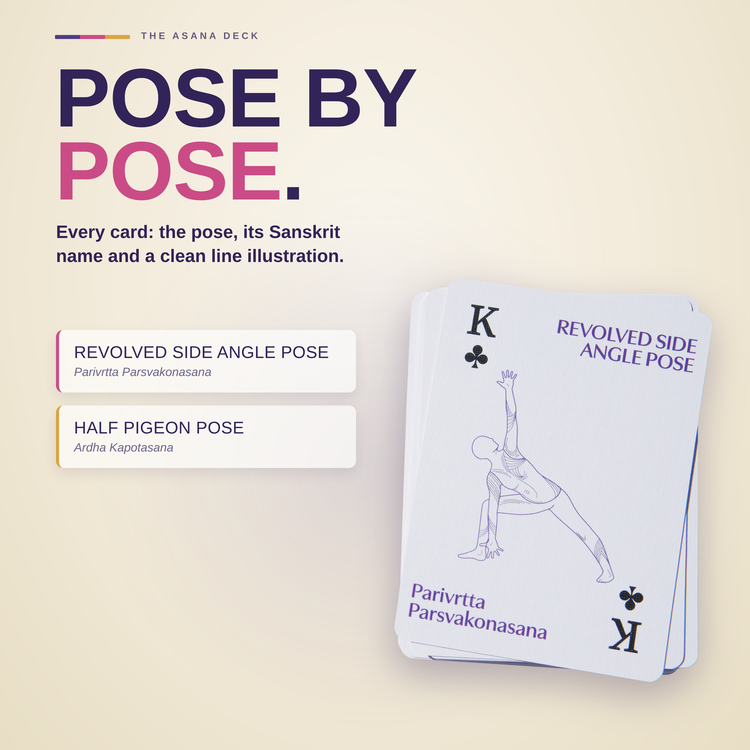Yoga Playing Cards – example cards showing what is inside the deck