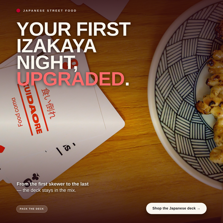 Japanese Street Food – cards and box in a lifestyle scene