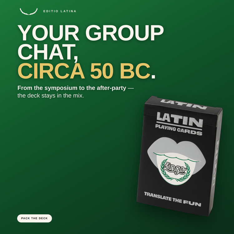 Latin Lingo Playing Cards – cards and box in a lifestyle scene
