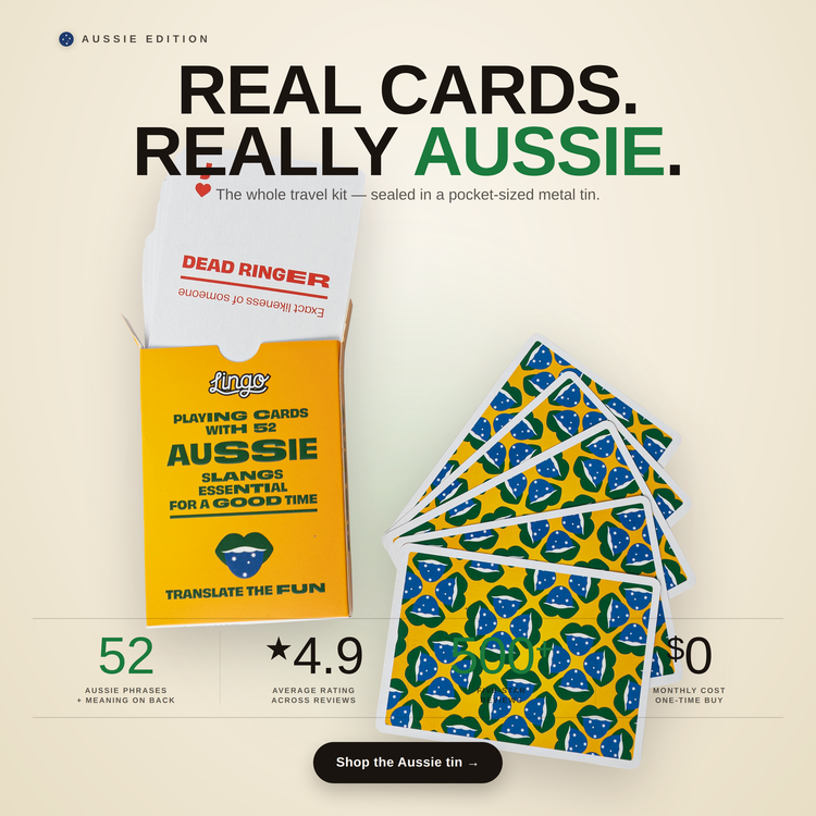Aussie Travel Tin – box and cards with key facts and star rating