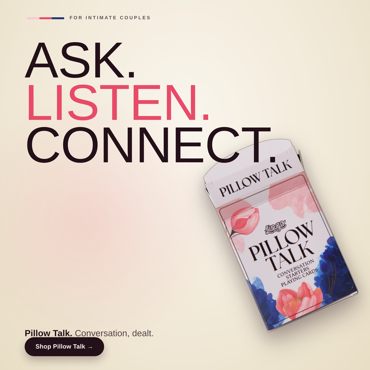 Pillow Talk Playing Cards – box beside bold headline text