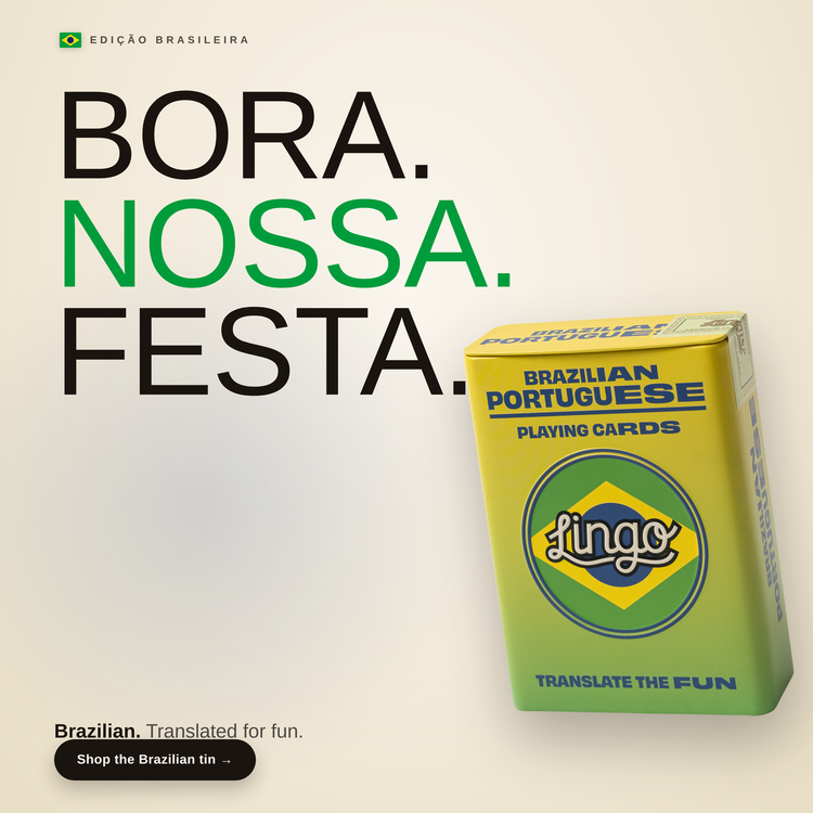 Brazilian Travel Tin – box beside bold headline text
