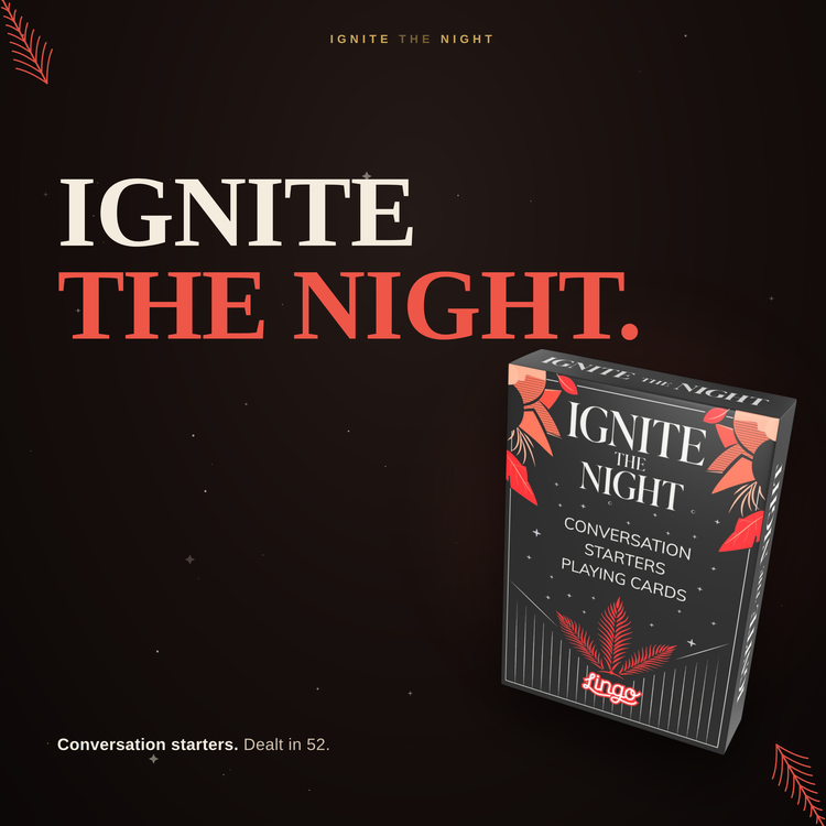 Ignite The Night Playing Cards – box beside bold headline text