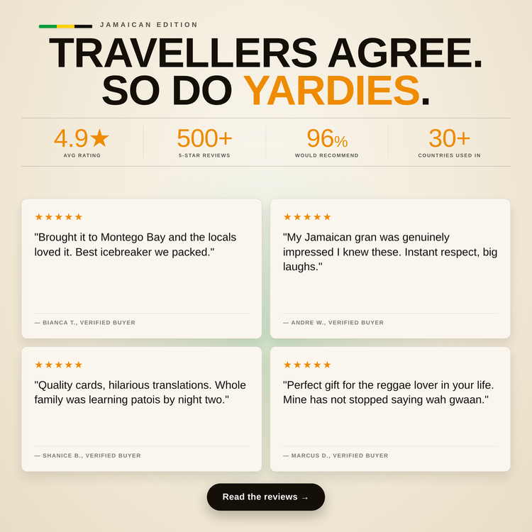 Jamaican Lingo Playing Cards – customer star ratings and reviews
