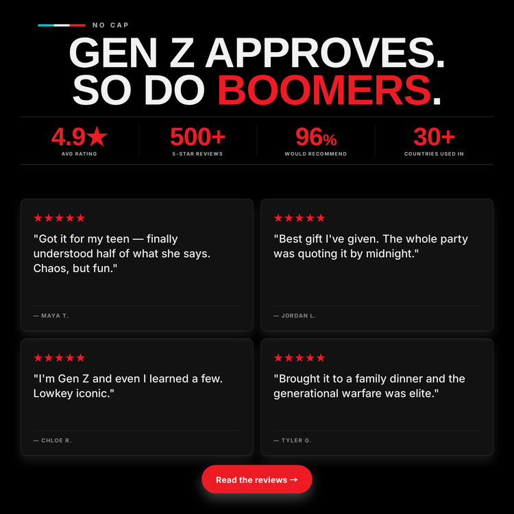 Gen Z Lingo Playing Cards – customer star ratings and reviews
