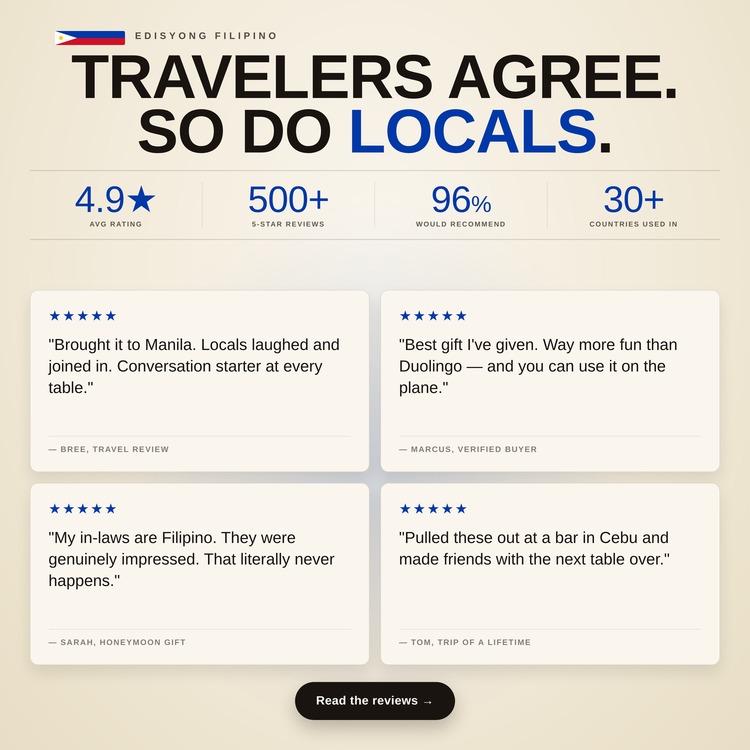Tagalog Lingo Playing Cards – customer star ratings and reviews