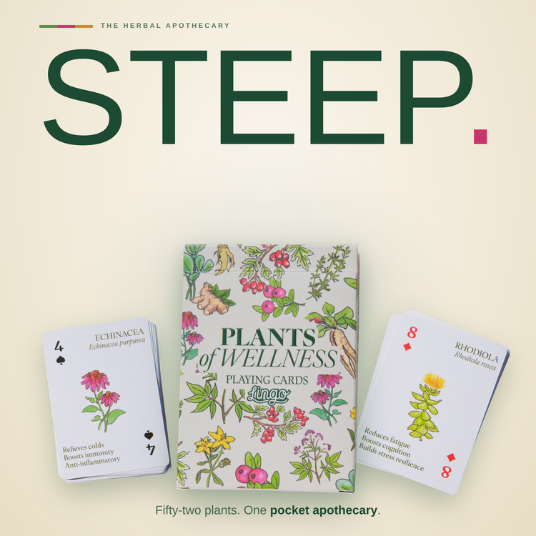 Plants of Wellness Playing Cards – box with two example cards