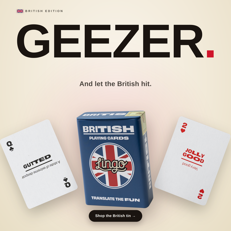 British Travel Tin – box with two example cards