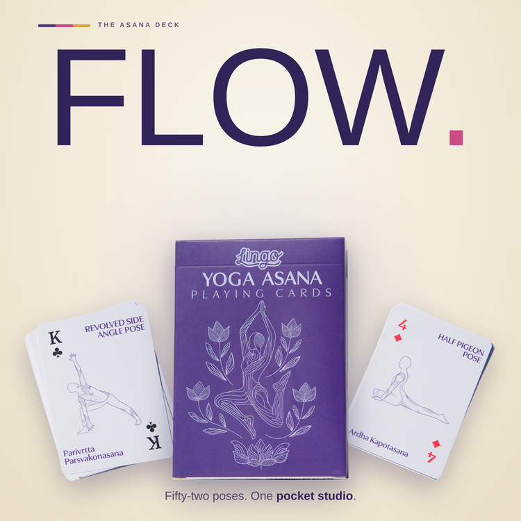 Yoga Playing Cards – box with two example cards