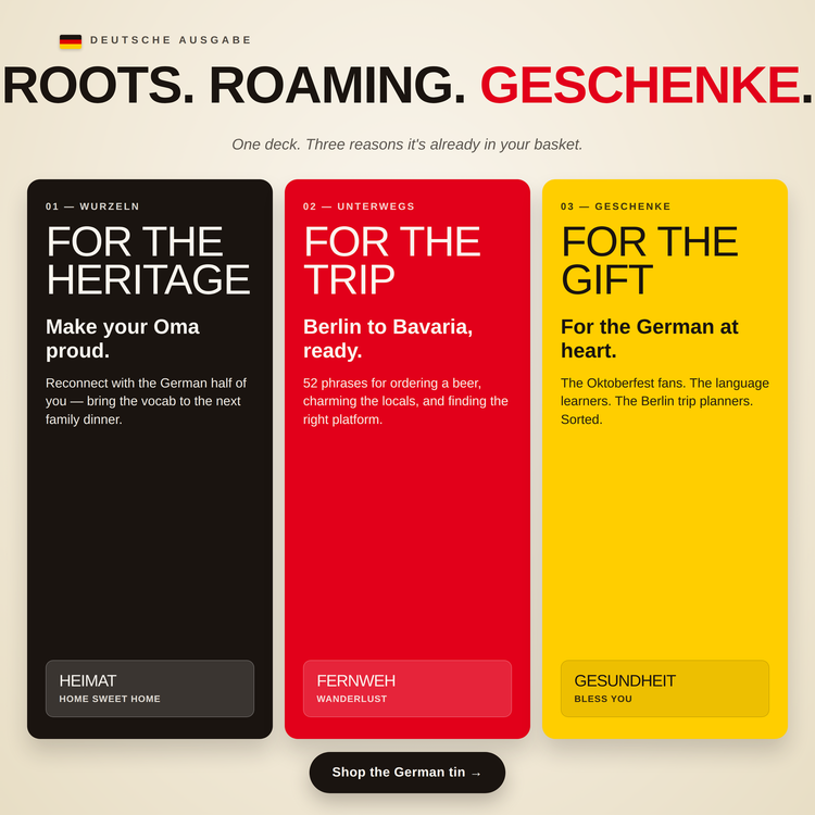 German Travel Tin – gift ideas: for the heritage, for the trip, for the gift