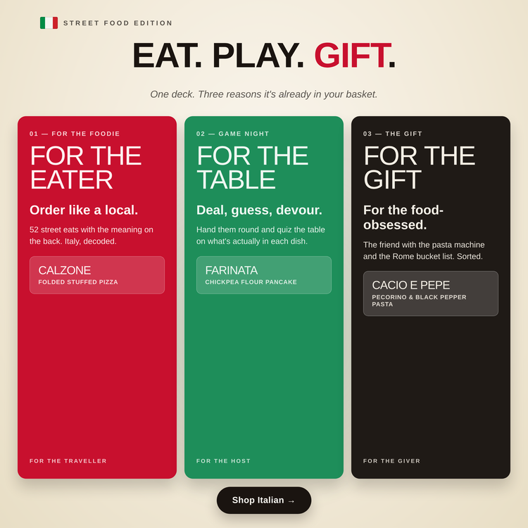 Italian Street Food – gift and occasion ideas