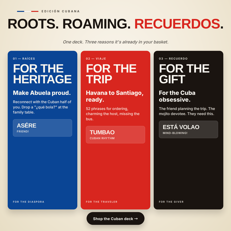 Cuban Lingo Playing Cards – gift ideas: for the heritage, for the trip, for the gift