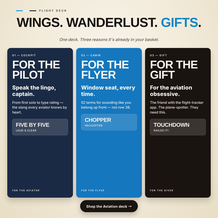 Aviation Lingo Playing Cards – gift ideas: for the heritage, for the trip, for the gift