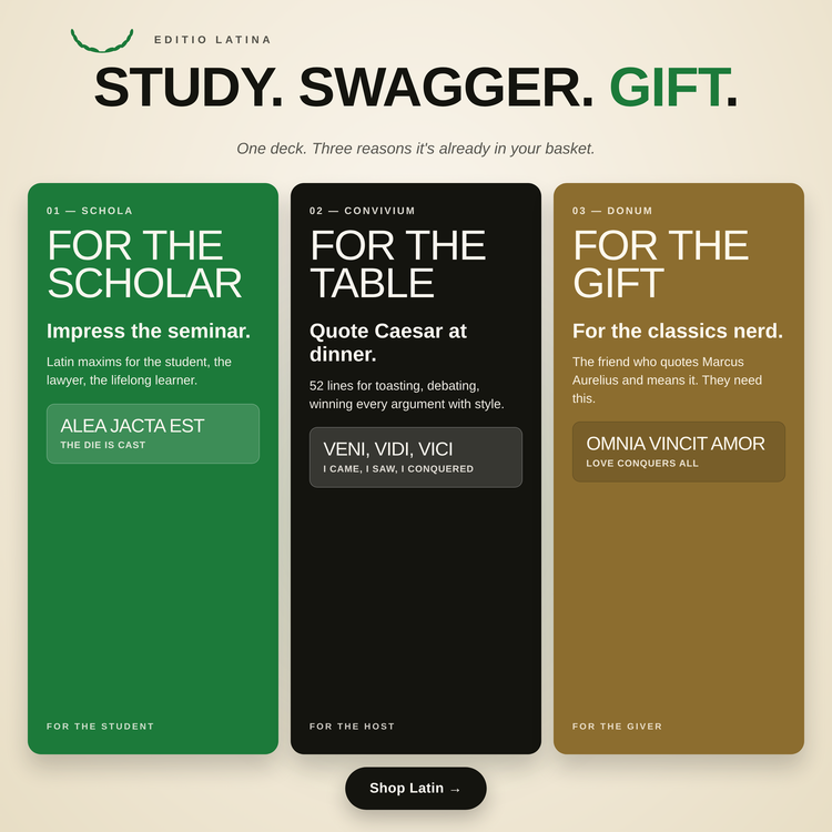 Latin Lingo Playing Cards – gift ideas: for the heritage, for the trip, for the gift