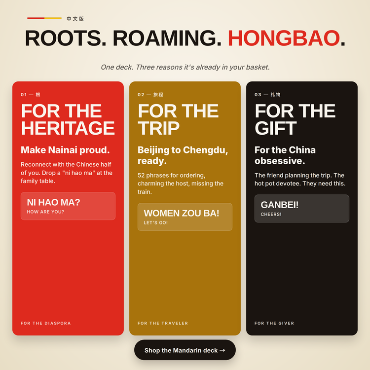 Mandarin Lingo Playing Cards – gift ideas: for the heritage, for the trip, for the gift
