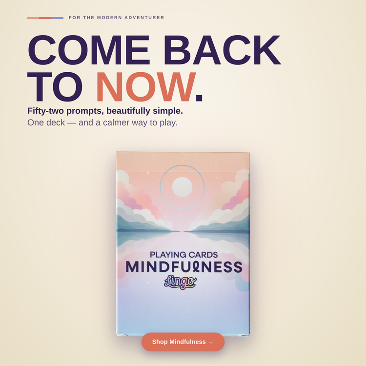 Mindfulness Playing Cards – box with a fanned hand of cards