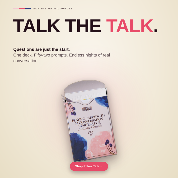 Pillow Talk Playing Cards – box with a fanned hand of cards