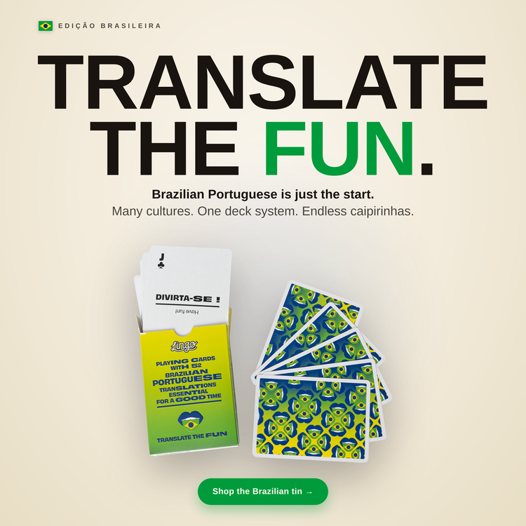 Brazilian Travel Tin – box with a fanned hand of cards
