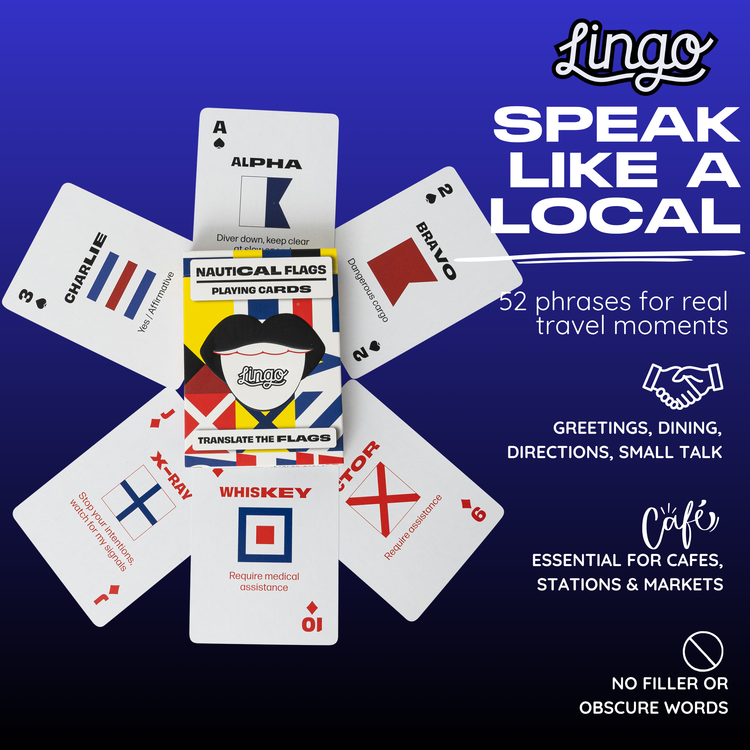 Nautical Lingo Playing Cards – cards fanned around the box