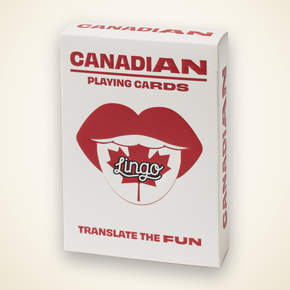 Lingo Canadian playing cards - Canadian Lingo Playing Cards box