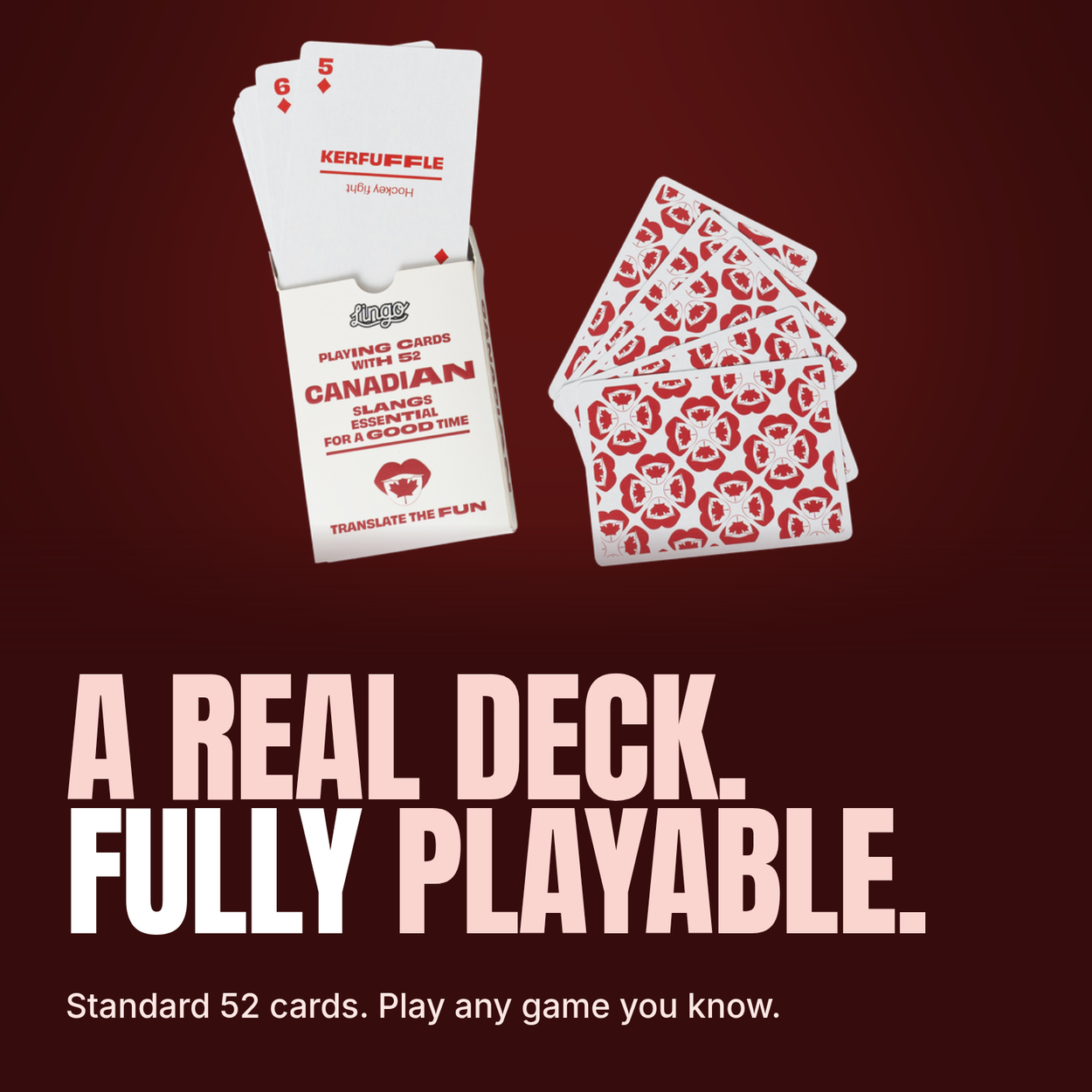 Lingo Canadian playing cards - A real deck. Fully playable.