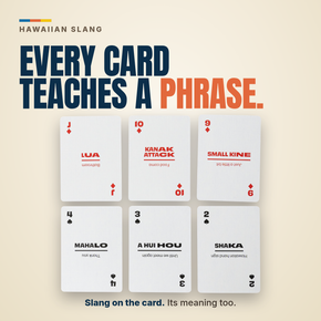 Lingo Hawaiian playing cards - Every card teaches a phrase.