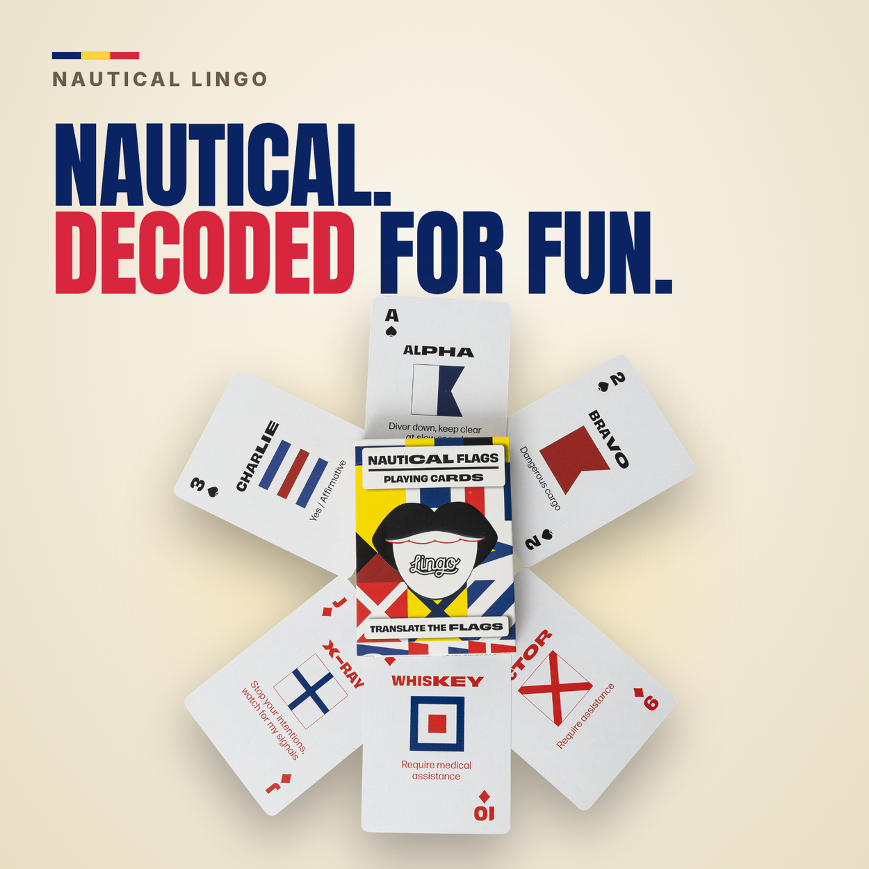 Lingo Nautical playing cards - Nautical. Decoded for fun.