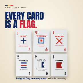 Lingo Nautical playing cards - Every card is a flag.