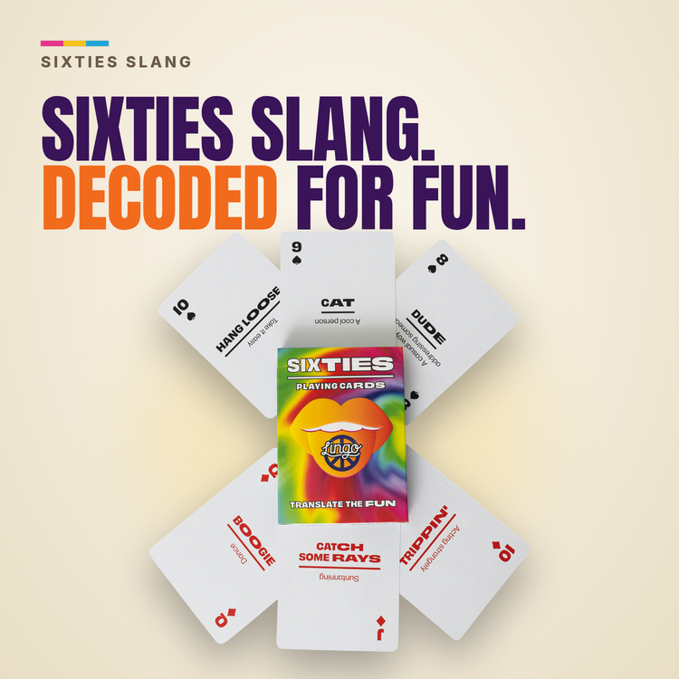 Lingo Sixties playing cards - Sixties slang. Decoded for fun.
