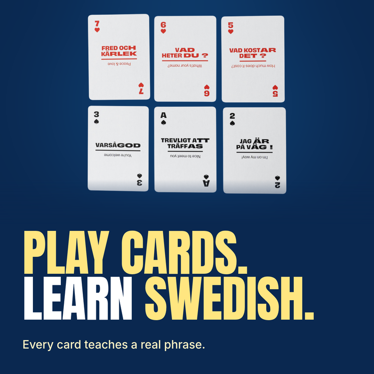 Lingo Swedish playing cards - Play cards. Learn Swedish.