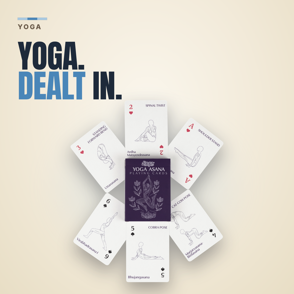 Lingo Yoga playing cards - Yoga. Dealt in.